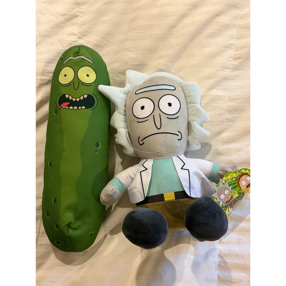 Rick and Morty Rick & Pickle Stuffed Plush Adult Swim Doll Toy 11/13 inches NWT